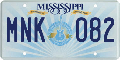 MS license plate MNK082