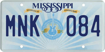 MS license plate MNK084