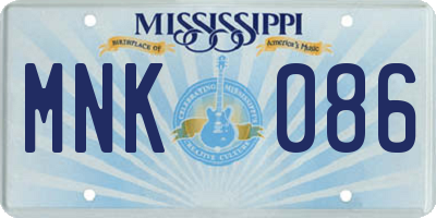 MS license plate MNK086