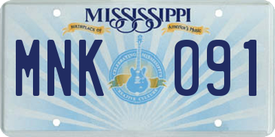 MS license plate MNK091