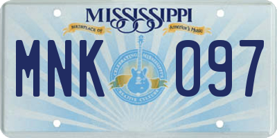 MS license plate MNK097