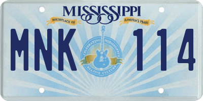 MS license plate MNK114