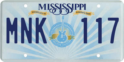 MS license plate MNK117