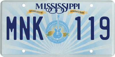 MS license plate MNK119