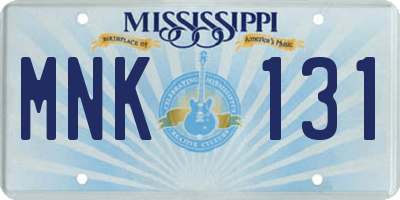 MS license plate MNK131