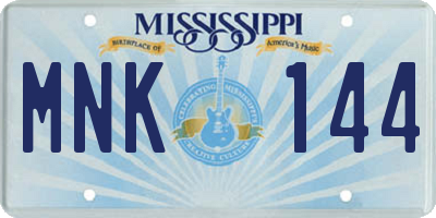 MS license plate MNK144