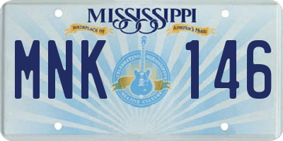 MS license plate MNK146
