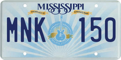 MS license plate MNK150