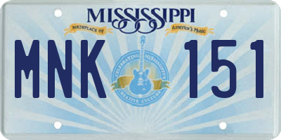 MS license plate MNK151