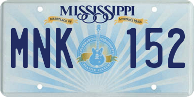 MS license plate MNK152