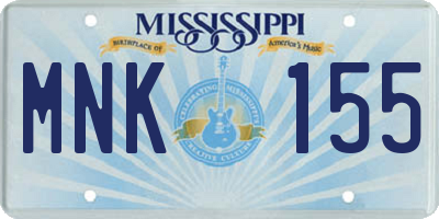 MS license plate MNK155