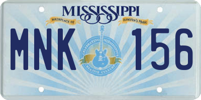 MS license plate MNK156
