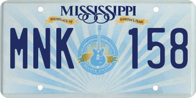 MS license plate MNK158