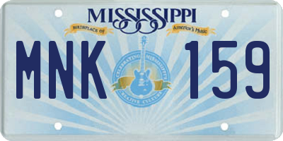 MS license plate MNK159