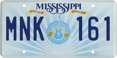 MS license plate MNK161