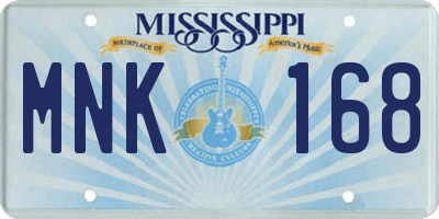 MS license plate MNK168