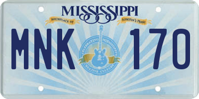 MS license plate MNK170