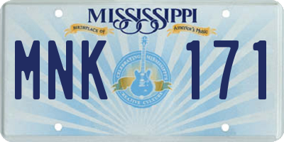 MS license plate MNK171