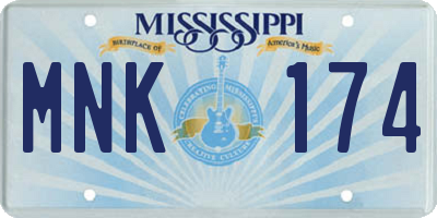MS license plate MNK174