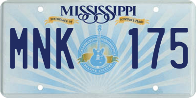 MS license plate MNK175