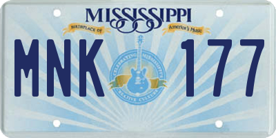 MS license plate MNK177
