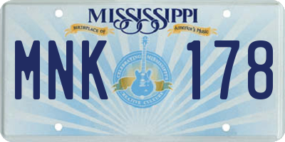 MS license plate MNK178