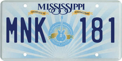 MS license plate MNK181