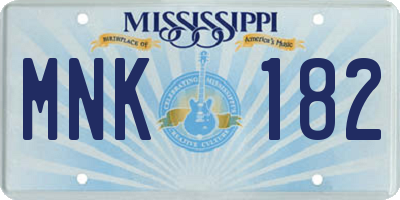 MS license plate MNK182