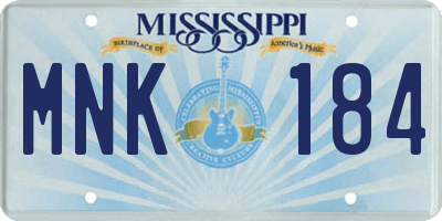 MS license plate MNK184