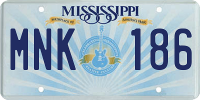 MS license plate MNK186