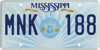 MS license plate MNK188