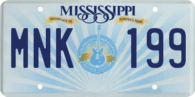 MS license plate MNK199