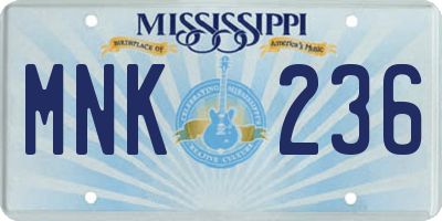 MS license plate MNK236