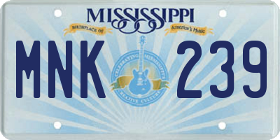 MS license plate MNK239