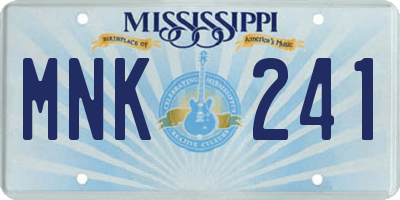 MS license plate MNK241
