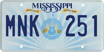 MS license plate MNK251