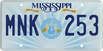 MS license plate MNK253