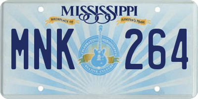 MS license plate MNK264