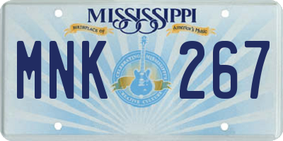 MS license plate MNK267