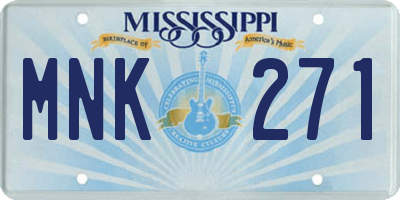 MS license plate MNK271
