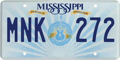 MS license plate MNK272