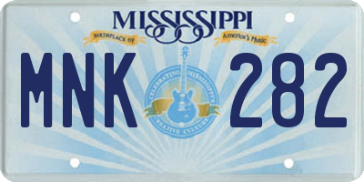 MS license plate MNK282