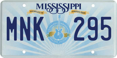 MS license plate MNK295