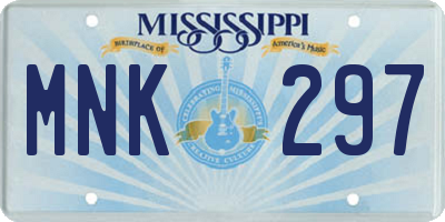 MS license plate MNK297