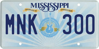 MS license plate MNK300