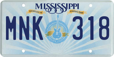 MS license plate MNK318