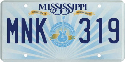 MS license plate MNK319