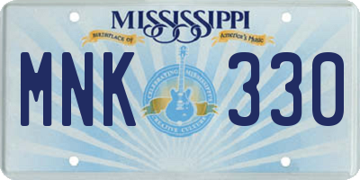 MS license plate MNK330