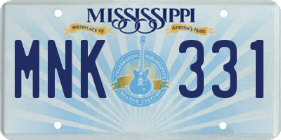 MS license plate MNK331