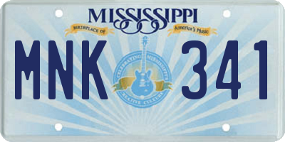 MS license plate MNK341